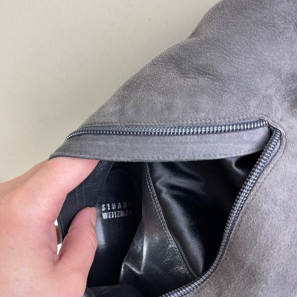 Stuart Weitzman Stretch Over the Knee Suede Stiletto Heel Boots Gray 6 RARE - Picture 11 of 12